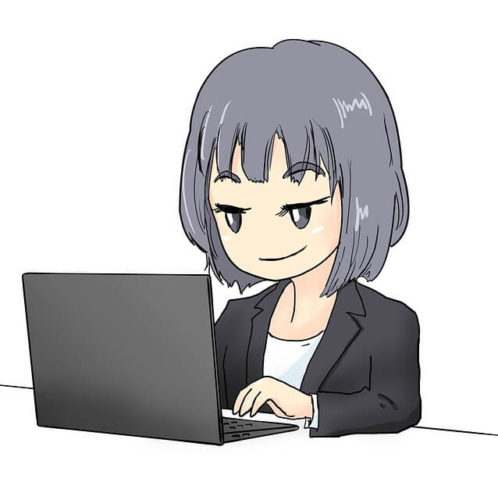ノートパソコンと女性画像