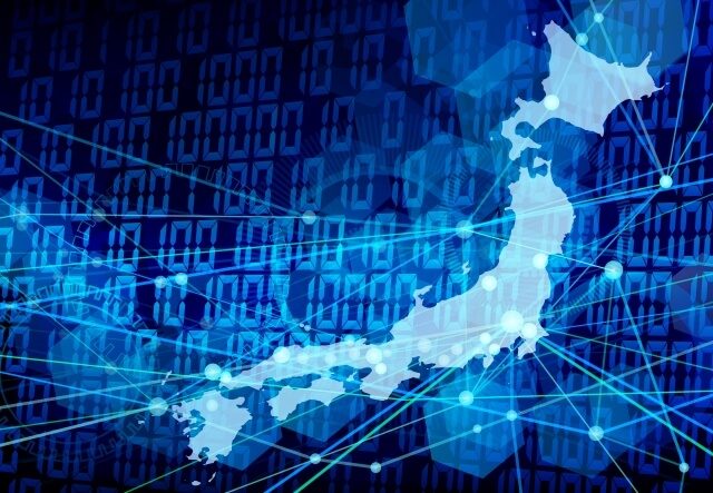 サイバー画像と日本地図