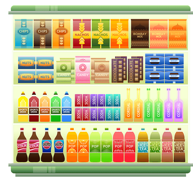 スーパーマーケットの飲み物商品画像