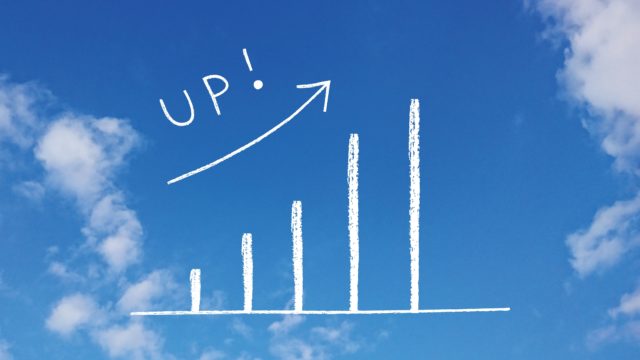 空にグラフでUP