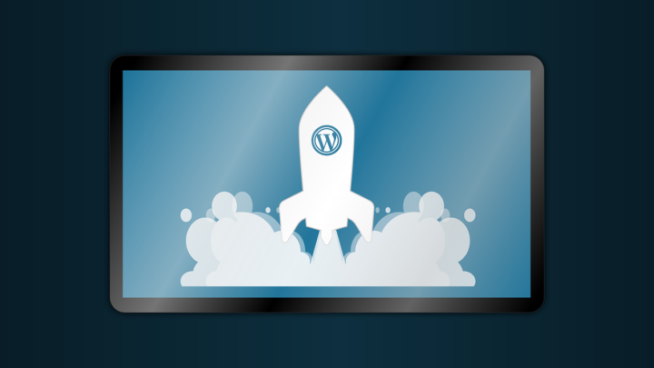 WordPressのロゴとロケット